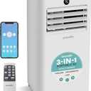 SereneLife 10,000 BTU Portable Air Conditioner, Small AC with Dehumidifier and Fan, Wifi Function, Mini AC Unit with 450 Sq. Ft. Coverage, Includes Remote Control and Window Mount Kit