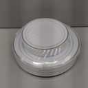 Aya's 100 Silver Rimmed Disposable Plates Set, Heavy Duty  50 Dinner and 50 Dessert Plastic Plates for Party  Elegant White and Silver Design, Durable Tableware for Weddings, Events and Celebrations