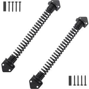HOME MASTER HARDWARE 11" Gate Spring Self Closing Outdoor, Heavy Duty Gate Springs Black,Automatic Gate Closer for Wooden and Vinyl Fence, Adjustable Tension Door Springs to Close Door(Steel,2 Pack)