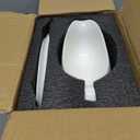 Ceramic Gravy Boat with Saucer Tray - 17 oz Sauce Boat Server for Gravy,Broth,Black Pepper,Salad Dressing,Creamer - Spill-Resistant Design, Lead-Free &Oven/Microwave/Dishwasher Safe (White-1pc)