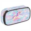 JXDXHCW Large Pencil Case Waterproof Leather Stationery Pen Bag Rainbow Mermaid Cute Pencil Pouch for Women Girls