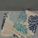 Nautical Blue Coral Hand Towels for Bathroom Set of 2 Coastal Teal Beige Coral Soft Absorbent Ocean Theme Kitchen Dish Towels Decorative Bathroom Towels for Face,Hair,Guest,Gym,Spa 14"x28