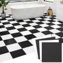 30-Pack 30 Sq.Ft Peel and Stick Floor Tiles Vinyl Matte Pattern Flooring, 12” x 12” Self Adhesive Vinyl Flooring DIY for Kitchen, Bathroom, Laundry, Pure Black&Pure White