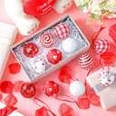 Riceshoot 12 Pcs Valentines Day Ball Ornaments 2.36 Inch Red Pink White Buffalo Plaid Decor Heart Balls Ornaments for Tree Valentine's Day Party Supplies Decorations (1.97 Inches/ 5 cm, Cute)