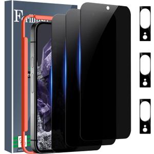 Ferilinso 3 Pack Privacy Screen Protector for Google Pixel 8 with 3 Pack Tempered Glass Camera Lens Protector Accessories Phone Case Friendly Protector de Pantalla for Google Pixel 8