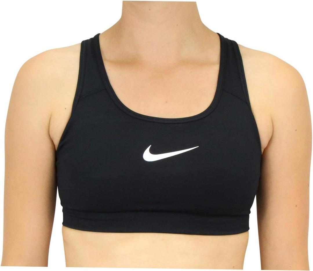Nike Womens Swoosh Sports Bra (X-Large, Black/White)