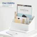 BLUE GINKGO Desk Organizer Korean-Made Office Storage for Pens, Notes, Mail, and Supplies (White)