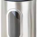 Stainless Steel Airtight Storage Tank with Transparent Window Sealed Canister for Coffee Beans Tea Grains Snacks Kitchen Canisters 6.49X4.33X4.33In