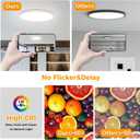 1Pack LED Flush Mount Ceiling Light,12inch 24W,2700K-6500K 5 Color Temperature Selectable LED Ceiling Lights,3200LM Bright White Ceiling Light for Bedroom Kitchen Hallway