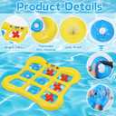 Pool Games Set Giant Inflatable Tic-Tac-Toe Board with 10 Balls 2-10 Players 4.6 Ft Foldable Floating Water Toys Outdoor Play Pool Toys for Summer Swimming Pools Family Reunion Games Party