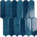 Blue Backsplash Tile Peel and Stick 12"x12" for Kitchen Bathroom Self Adhesive Wall Tiles (10-Sheet,Navy)