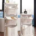 Laundry Basket Bathroom Multi-layer Clothes Storage Basket Household, Simple Kitchen Shelf Fruit Stand, 17.3 x 13 x 43.3 inches