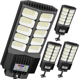 New 6500W Solar Street Lights Outdoor Waterproof - Commercial Outdoor Solar Light, 200pcs High Brightness LEDs, Solar Parking Lot Lights Dusk to Dawn for Yard Garden with Motion Sensor - 4 Pack