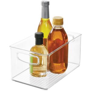 iDesign Stackable Pantry Bin with Handles - Organizer Bin for Fridge, or Freezer, Clear, Made in USA