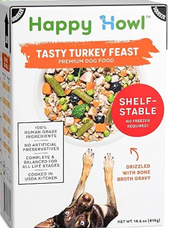 Happy Howl Variety Dog Food Pack, Human Grade, 14.6 oz 100% Human Grade, Chicken Free, All Life Stages, No Artificial Preservatives, Shelf-Stable Up to 2 Years, No Freezer Required, BBD: 05/11/2028