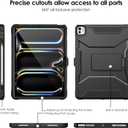 DTTO for iPad Pro 11-inch Case (M5/M4) 2025/2024, with Built-in Screen Protector and Kickstand, Protective Rugged Shockproof Cover, Black