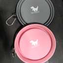 Rest-Eazzzy Large Collapsible Dog Bowls 1000 ml, 2-Pack Dog Portable Water Bowl for Dogs Cats Pet Foldable Feeding Watering Dish for Traveling Camping Walking with 2 Carabiners, BPA Free (Grey&Pink)