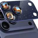 Camera Lens Protector Compatible with iPhone 17 Pro Max- Metal Frame Tempered Glass Cover, [Anti-Scratch] [Drop-Proof][Strong-Adhesion] Rear Camera Screen Cover- Deep Blue