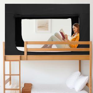 Quinnsus Bed Tent Bed Canopy Bunk Twin Size Tents for Adult and Kids - Portable Sleeping Bed Tents 80% Blackout with 4 Doors Breathable Private Space Tents (Mattress Not Included)