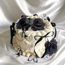 Gothic Cake Decorations Bows Butterfly Black Rose Cake Topper Butterfly Coquette Cake Toppers for Goth Birthday Party Supplies