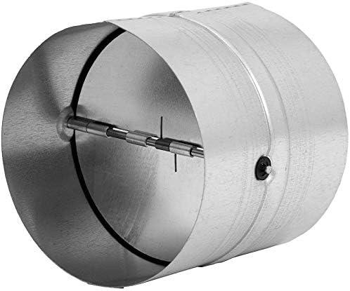 Diameter 150 mm Pipe Connector for Ventilation Pipe, Exhaust Duct, Exhaust Duct, with Check Valve, Made of galvanised Steel (6'')