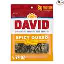 DAVID Roasted and Salted Spicy Queso Jumbo Sunflower Seeds, Keto Friendly, 5.25 oz, 12 Pack (Best Before Nov. 16, 2026)
