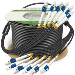 200 Meters 6 Core Industrial TPU LC to LC Outdoor Armored Fiber Optic Cable, OS2 Single Mode 6 Strands Fiber Patch Cable with LC Connectors, 9/125um, OD-5mm, Direct Burial LC-LC