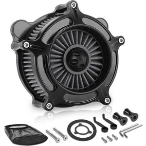 Air Cleaner Intake Filter System Kit Air Filters Cover for Harley Touring 2008-2016 Softail '16-'17 FLSTNSE '14-'15 FLSTSE 2011-2012 FXSBSE 2013-2014 Dyna FXDLS 2017