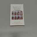 Press on Nails Short Almond Brown Fake Nails with Pink Design fake nails for Women Girls Acrylic False Nails Reusable stick on nail Full Cover Manicure Press on Nail for Wedding 24Pcs