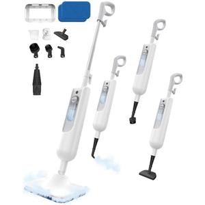 Hivroo F2 Steam Mop, 12-in-1 Handheld Steam Cleaner, Powerful Detachable Steam Mop for Floor Cleaning,360ML Tank,15FT Power Cable, Scrubbing Steam Cleaner for Home, Hardwood, Tile, Grout, Furniture-White