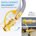 GasSaf 6FT 3/8" ID Natural Gas Hose, Natural Gas Grill Hose with Quick Connect Fitting Suitable for Weber Grills, Blackstone Griddles, Generator, Patio Heater - CSA Certified