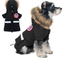 PINA Dog Coats for Small Dogs, Waterproof Dog Jacket, Dog Winter Coat Jacket, Warm Dog Cold Weather Coats, Windproof Reflective Dog Hoodie with Pocket, Flannel Lining Dog Snow Coat with Faux Fur Hood, Size M