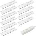 10Pcs Adhesive Power Strip Mount, No Pre-drilled Power Strip Holder Wall Mount, Socket Holder Fixer for Home Office Computer Kitchen(White)