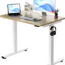 Okin Small Electric Standing Desk, 36" x 24" Whole Piece Height Adjustable Desk, Oak Sit to Stand Computer Workstation for Home Office