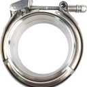 2 X 3 inch Quick Release V Band Clamp with Male Female Flanges 304 Stainless Steel for Turbo Downpipes, 2 Pack