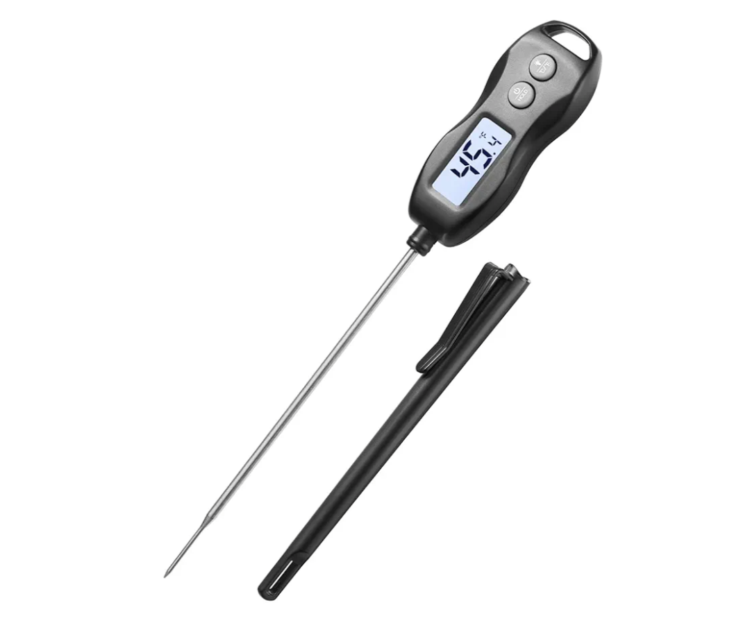 Digital Meat Thermometer Backlight,Waterproof Instant Read Food Thermometer for Cooking Grilling BBQ Baking Liquids Beef Turkey (Black)