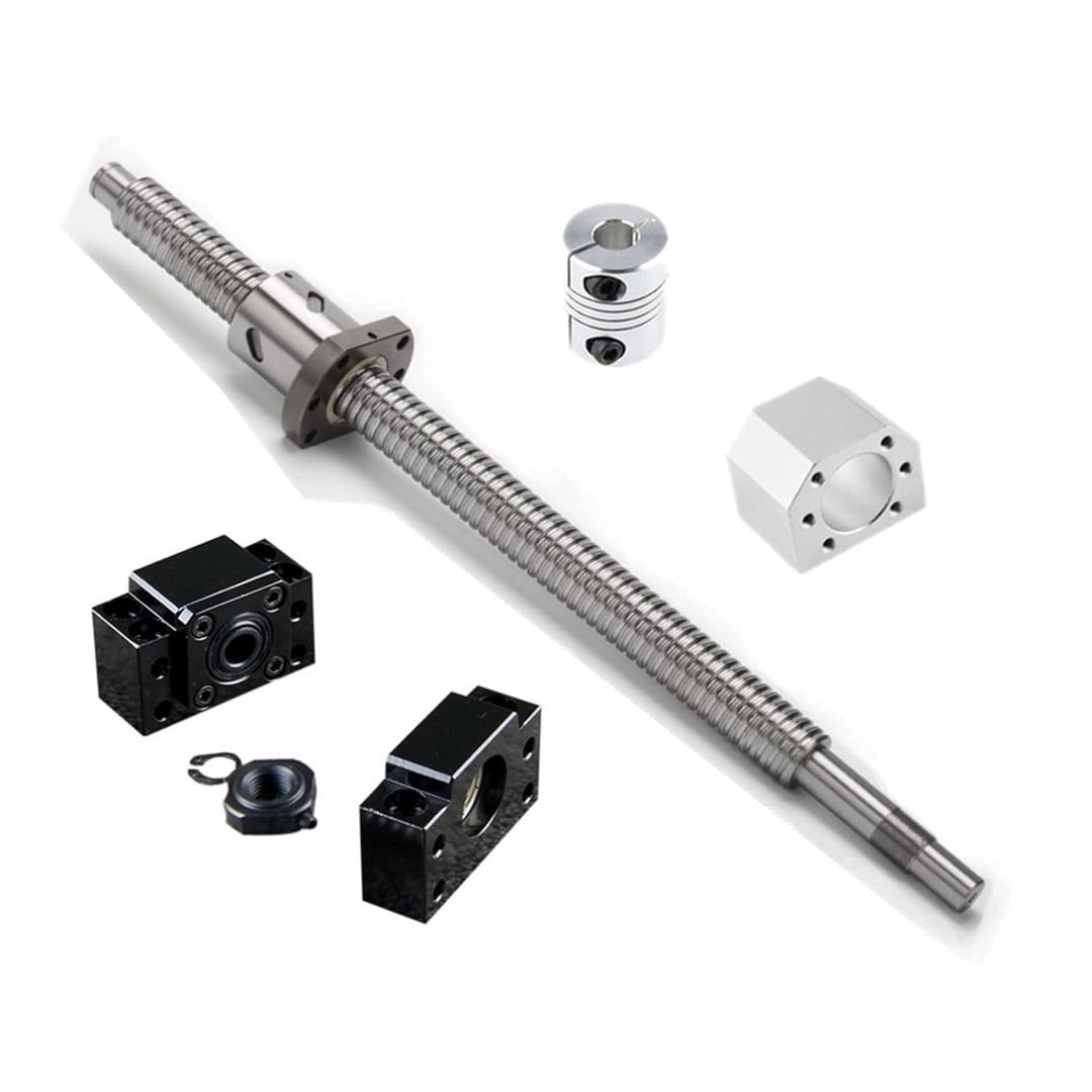 700mm Ball Screw SFU1605 700mm Ballscrew RM1605 700mm with a Ballnut + 1 Set BK12 and BF12 Support, and Coupler for CNC Machine(Diameter 16mm, 5mm Pitch)