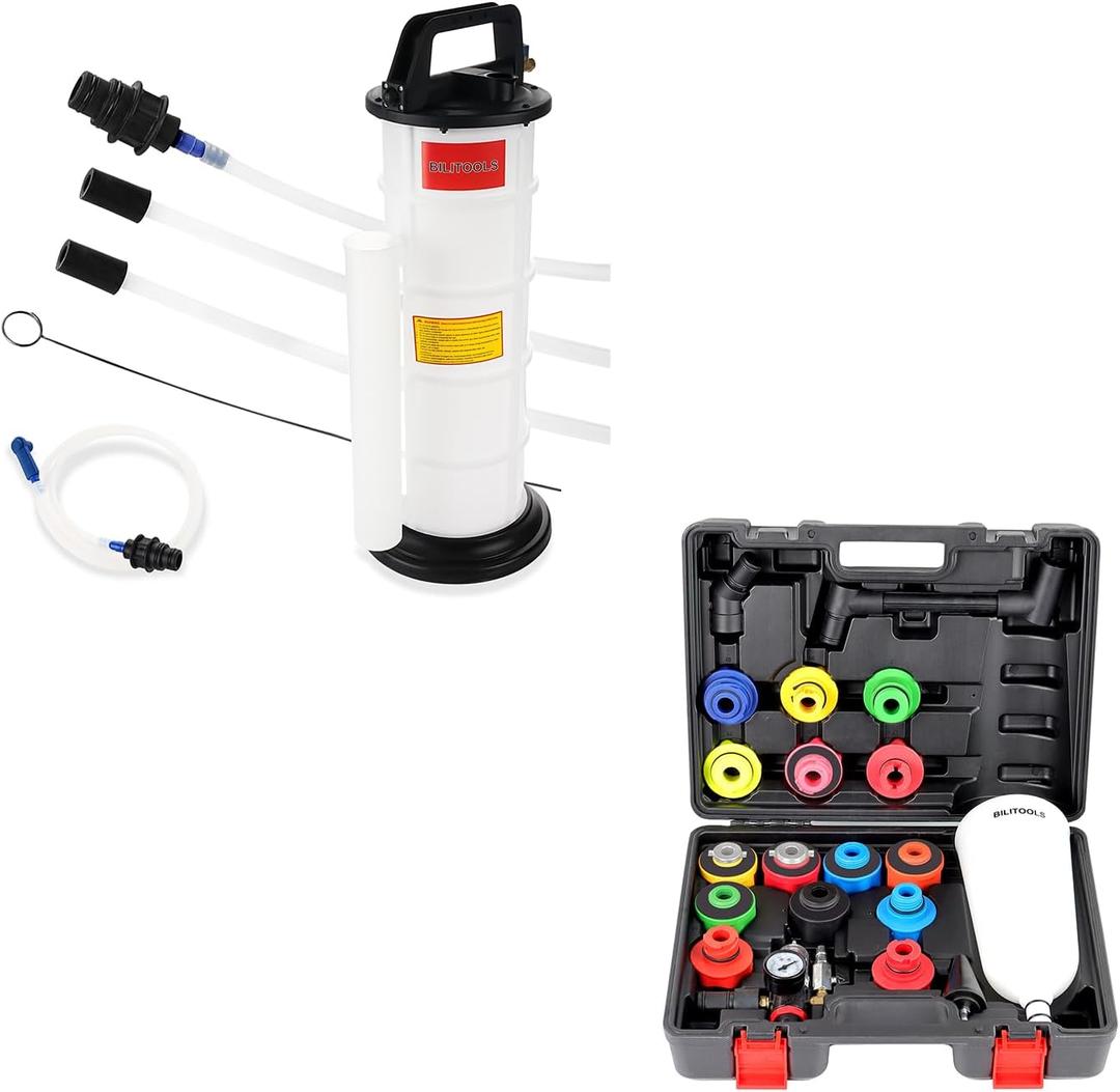 BILITOOLS Oil Funnel Set for Engine Oil Change and 9L Vacuum Oil Pump Extractor Automotive Tool