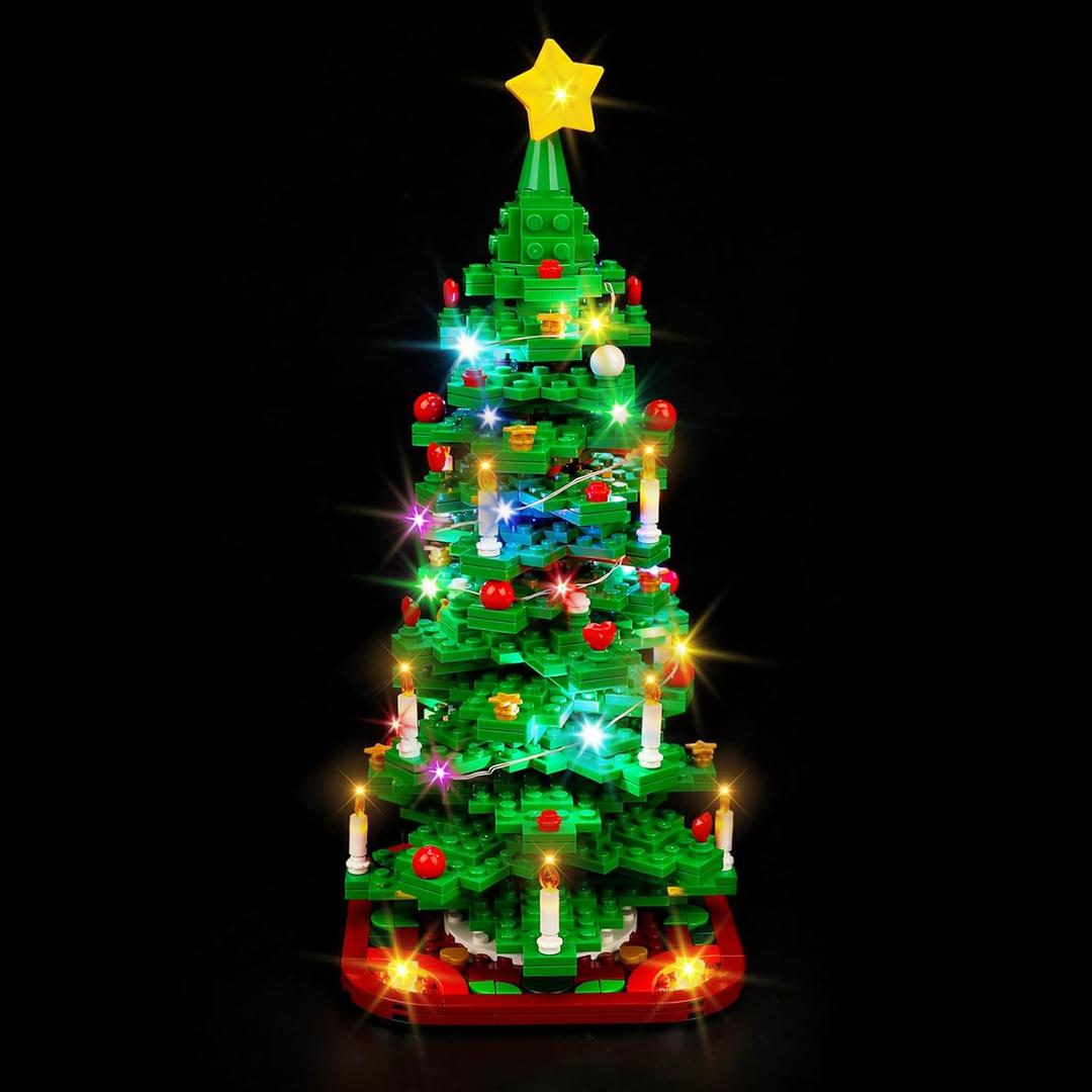 Upgraded LED Light Kit Compatible with Lego Christmas Tree Building Set, Compatible with Lego 40573, Gift Idea for Boys, Girls, and Kids (Model Not Included)