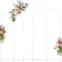 Wokceer White Metal Wedding Arch Stand Set of 3 Sizes 8FT, 7.2FT, 6.6FT for Wedding Ceremony, Baby Shower, Birthday Party, Garden Decoration