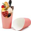 CAMKYDE 50 Pcs French Fries Holder, 12oz Disposable Paper French Fry Cups Charcuterie Cups for all Occasions (12oz, Pink)