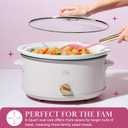 Paris Hilton 6-Quart Manual Slow Cooker, Naturally Nonstick Stoneware Ceramic Insert, Three Settings (Low, High, Warm), Dishwasher Safe Family Size Slow Cooker, White