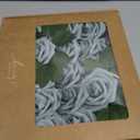 N&T NIETING Artificial Flowers with Stems, 25pcs Foam Roses Fake Flowers Perfect for DIY Wedding Bridal Bouquets Centerpieces Home Flower Arrangement Mother's Day Decoration, Dusty Blue Gray