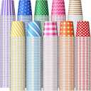 Uiifan 1000 Pcs 5 oz Paper Cups Multicolor Paper Disposable Cups for Mouthwash Picnic Parties Bathroom Home Travel Barbecues Events Drinking Water Coffee Tea Hot Cold Beverage, 10 Colors 10 Patterns