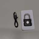 Fingerprint Padlock, Pothunder Smart Padlock, Locker Lock, Fingerprint Lock with APP Unlock, USB Rechargeable, Suitable for Gym Locker, Door(Black)