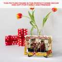 3 x Merry Christmas Picture Frame, Winter Holiday Decorations Holiday Gifts,Gingerbread Men Theme Photo Frame Signs, Wooden Tabletop Photo Frame With Stand, Christmas Frame Gifts for Family Friends-C06