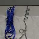 Dog Tie Out Cable and Anti Rust Spiral Stake , 30ft Outside Leash&Chain for Camping and Yard, 16'' Heavy Duty for Medium-Large Dogs Up to 125 lbs (30FT, Blue)