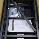 Furnulem Night Stand with Charging Station, Black Nightstand with Drawers and Led Light, Tall Dresser for Bedroom, Bedside Table with Fabric Storage Bins, Metal Frame, Wood Furniture