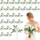 Zeyune 50pcs Artificial Peonies, 4inch White Silk Peony Flowers Heads for Decoration, Wedding, Party, Home Office