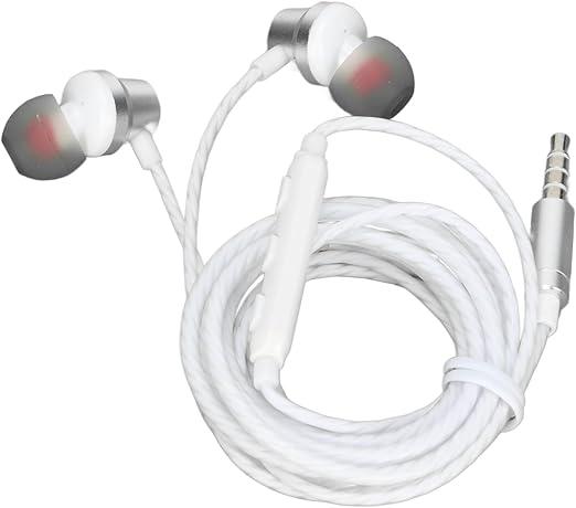 in Ear Wired Earbuds, Wired Headphones with Microphone, 3.5mm Corded Earphones with in Line Volume Controller, White
